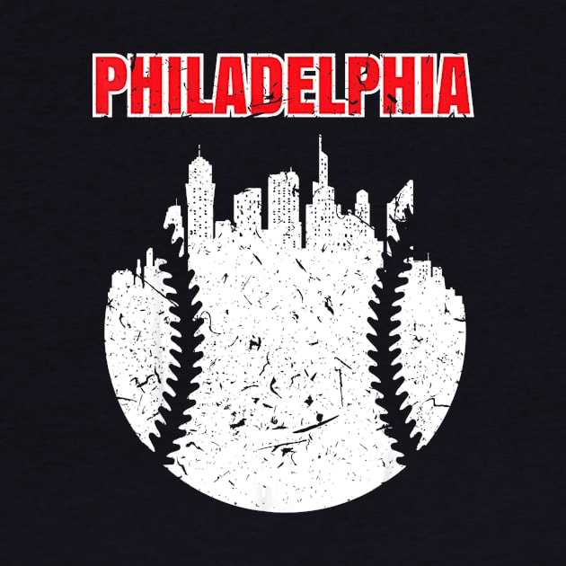 Vintage Philadelphia Cityscape Baseball Retro by Chicu